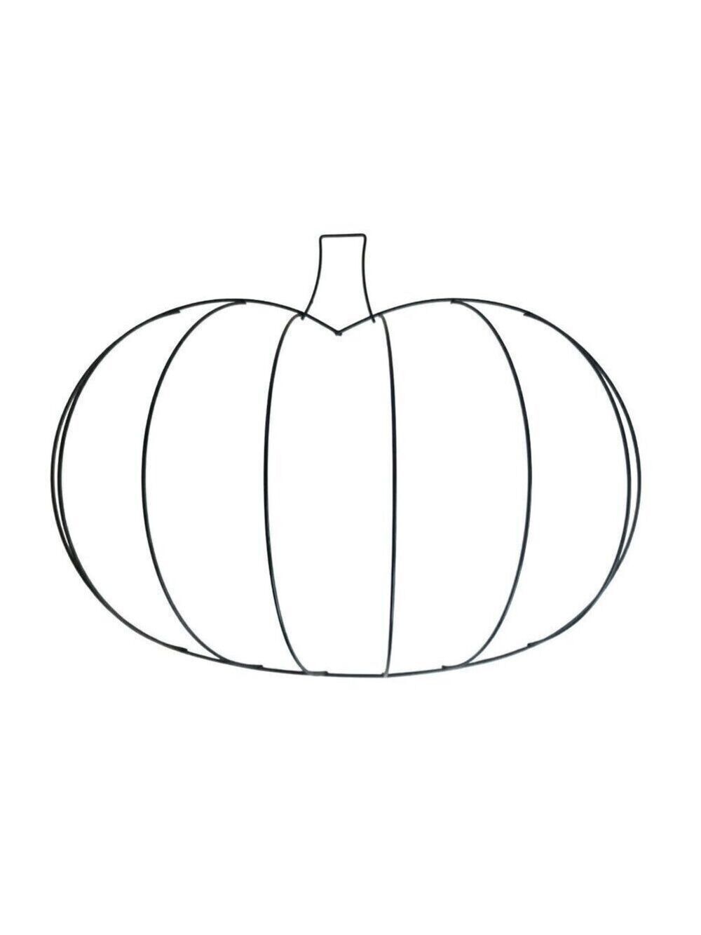 Pumpkin-Shaped Metal Wreath Form For Crafting & Home Decor  18 Inches x 13 Inche